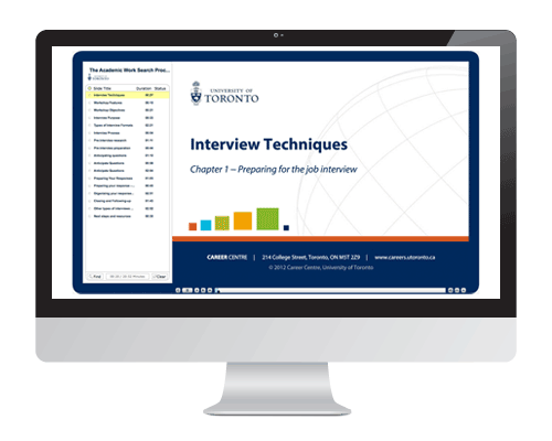 UofT Career Centre screenshot sample of the new website. Showing layout and design